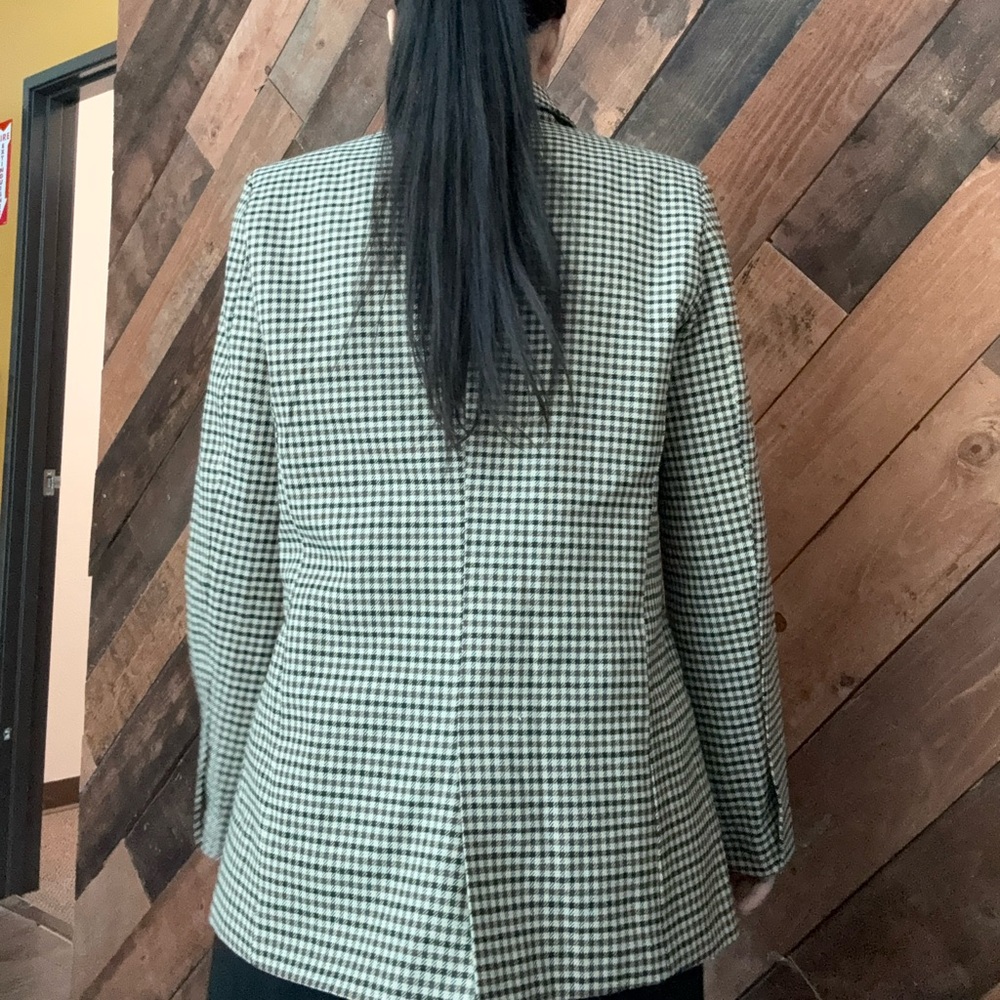 Checkered Double-Breasted Blazer - image 5